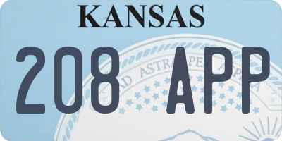 KS license plate 208APP