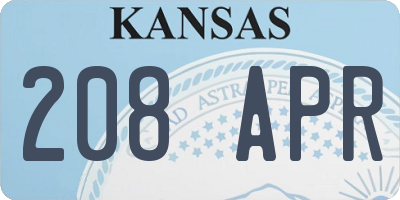 KS license plate 208APR