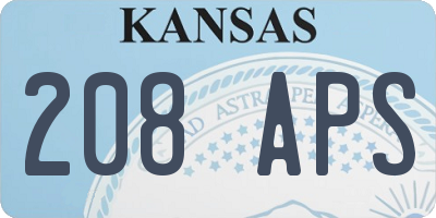 KS license plate 208APS