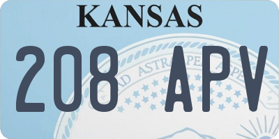 KS license plate 208APV