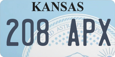 KS license plate 208APX