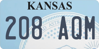 KS license plate 208AQM