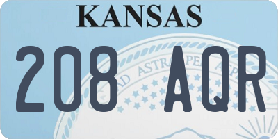 KS license plate 208AQR