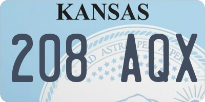KS license plate 208AQX
