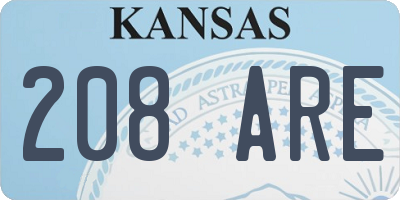 KS license plate 208ARE