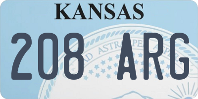 KS license plate 208ARG