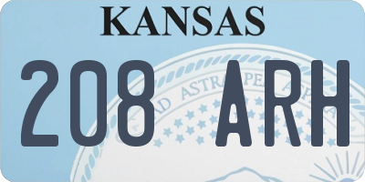 KS license plate 208ARH
