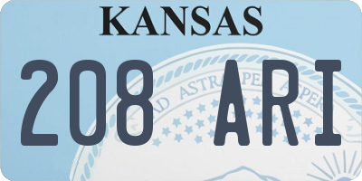 KS license plate 208ARI