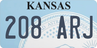 KS license plate 208ARJ
