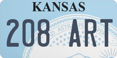 KS license plate 208ART