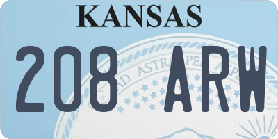 KS license plate 208ARW