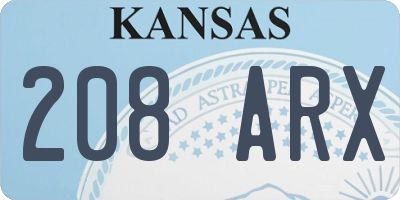 KS license plate 208ARX