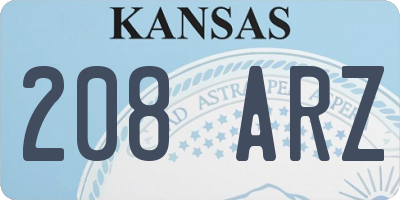 KS license plate 208ARZ