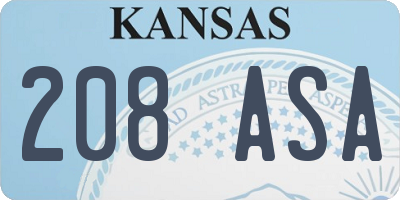 KS license plate 208ASA