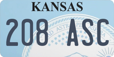 KS license plate 208ASC