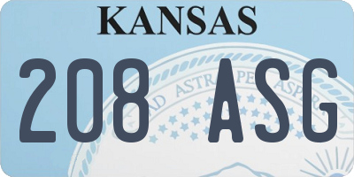 KS license plate 208ASG