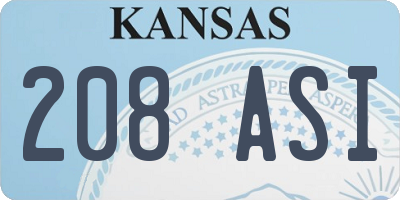 KS license plate 208ASI