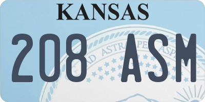KS license plate 208ASM