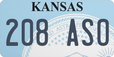 KS license plate 208ASO