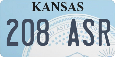 KS license plate 208ASR