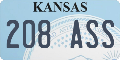 KS license plate 208ASS