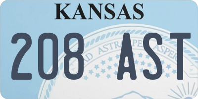 KS license plate 208AST