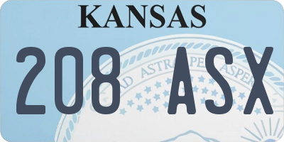 KS license plate 208ASX
