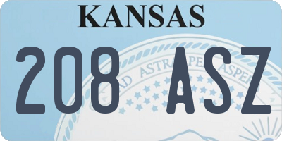 KS license plate 208ASZ
