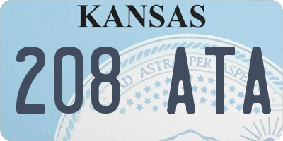 KS license plate 208ATA