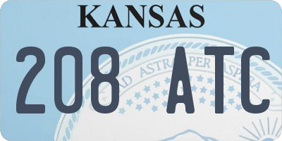 KS license plate 208ATC