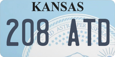 KS license plate 208ATD