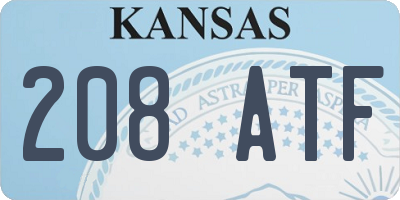 KS license plate 208ATF