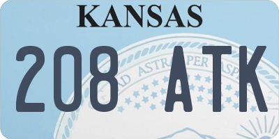 KS license plate 208ATK
