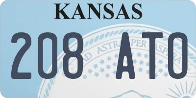 KS license plate 208ATO