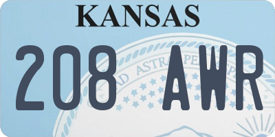 KS license plate 208AWR