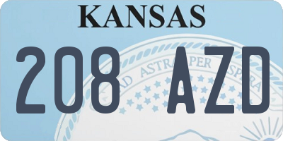 KS license plate 208AZD