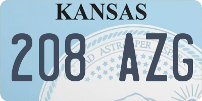 KS license plate 208AZG
