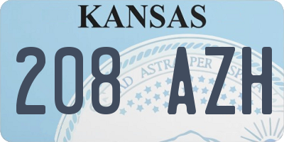 KS license plate 208AZH