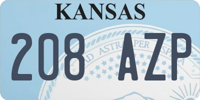 KS license plate 208AZP