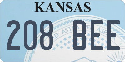 KS license plate 208BEE