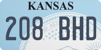 KS license plate 208BHD