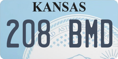 KS license plate 208BMD