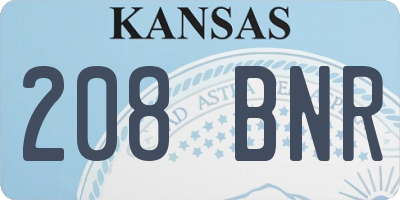 KS license plate 208BNR