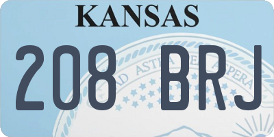 KS license plate 208BRJ