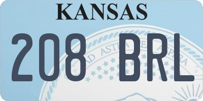 KS license plate 208BRL