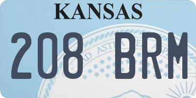 KS license plate 208BRM