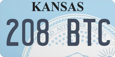 KS license plate 208BTC