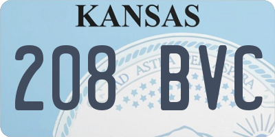 KS license plate 208BVC