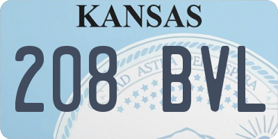 KS license plate 208BVL