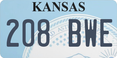 KS license plate 208BWE